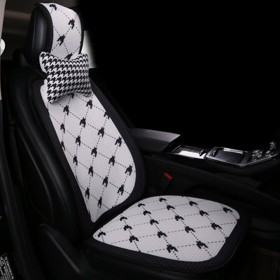 Seat cushion, seat cover – Seat Cushion Cover - houndstooth-white-large-grid-main-driver-1-seat-cushion-1-back-cushion-1-neck-pillow-honeycomb