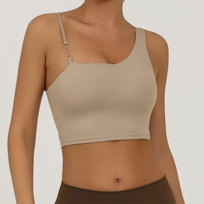 Europa y Estados Unidos chaleco deportivo transfronterizo con cojín de pecho de alta elasticidad, secado rápido, yoga de cintura alta, entrenamiento de acondicionamiento físico, chaqueta de cabina