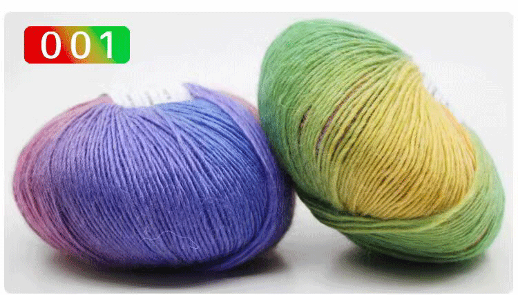 Sección teñido Arco Iris hilo de lana pura color degradado música puntaje medio grueso palo aguja gancho chal sombrero bufanda lana