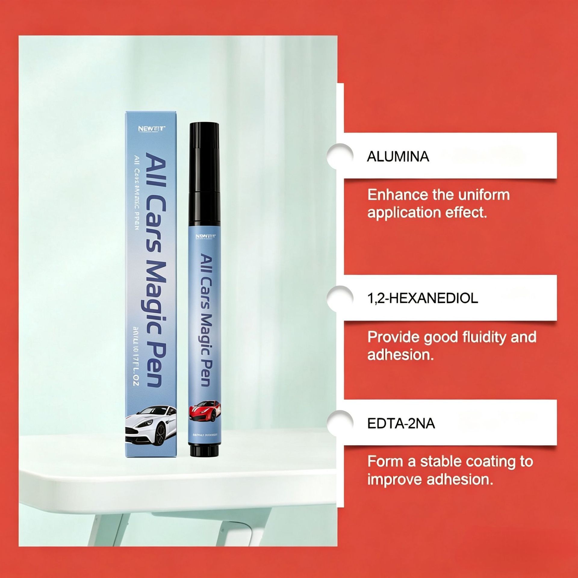All Cars Magic Pen is a car scratch remover pen that quickly repairs scratches and paint damage