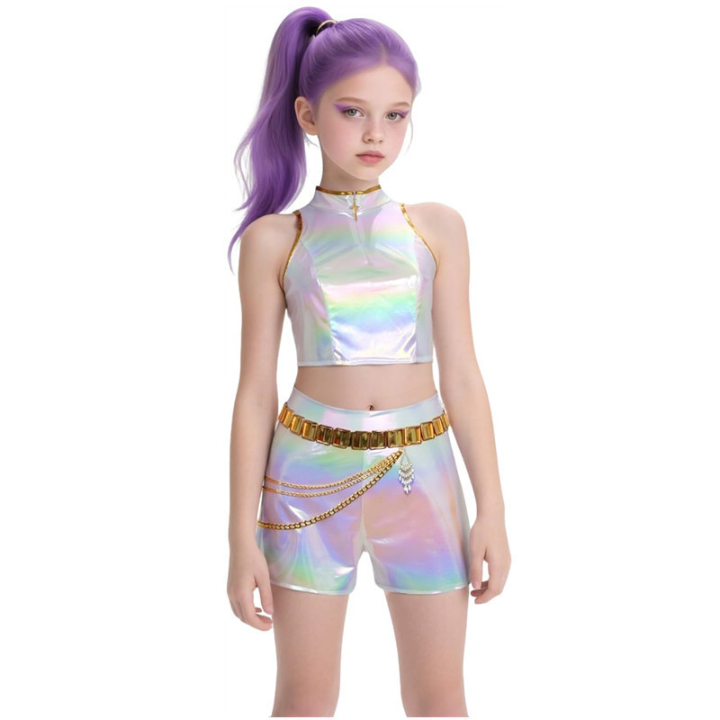 跨境新款女孩恶魔猎人欧美流行歌手万圣节服装装扮舞台套装服装|undefined