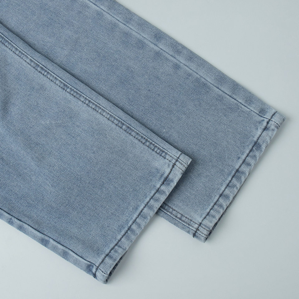 Quần jeans nữ ống đứng lưng cao phong cách thanh lịch, chất cotton nguyên chất ôm dáng — màu xanh chi tiết 11