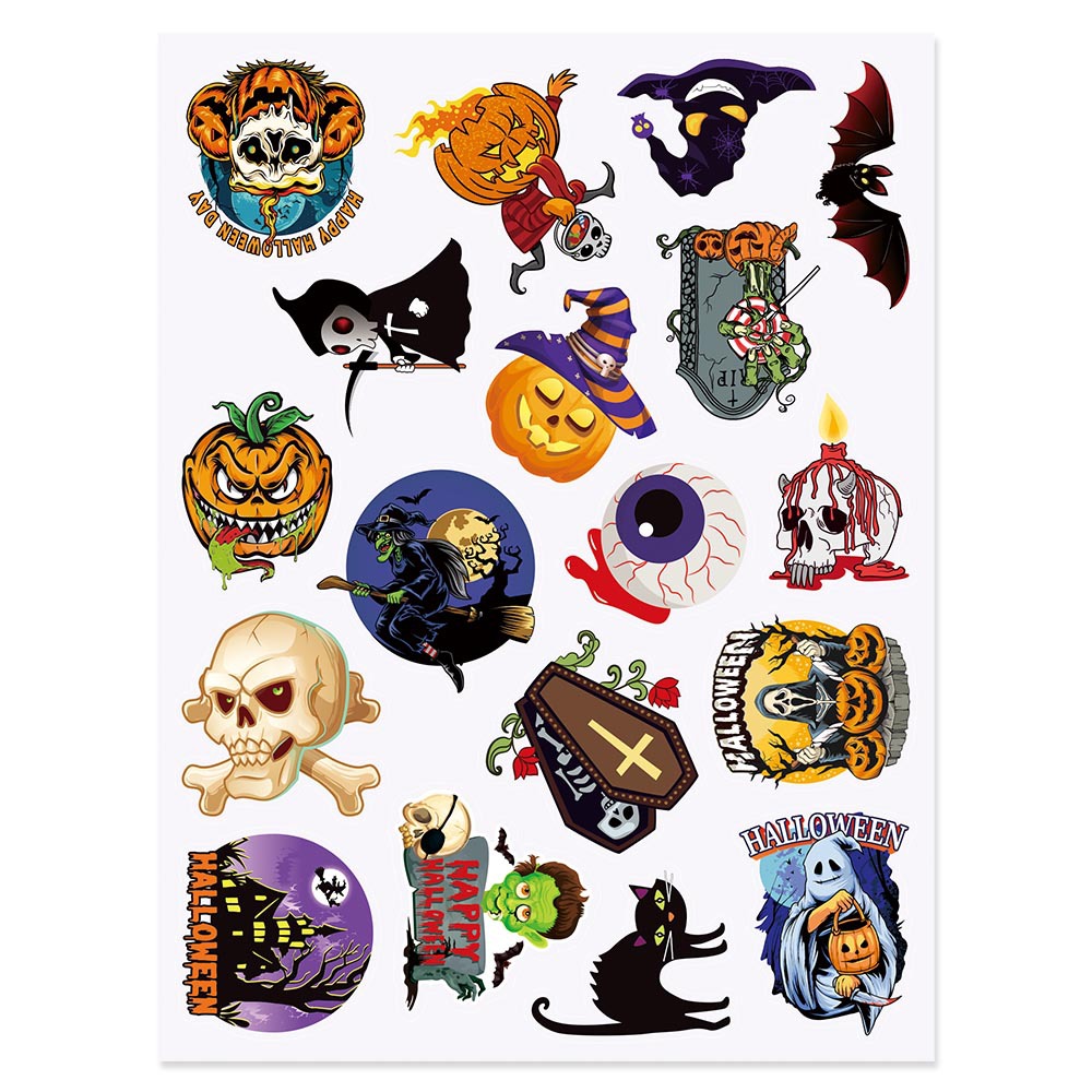 Pegatinas de calabaza decorativas transfronterizas de halloween pegatinas de sellado de cráneo bar horror atmósfera diseño pegatinas adhesivas