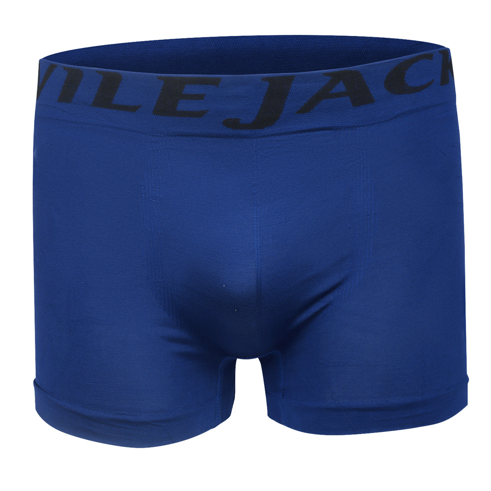 Bóxer para hombre de comercio exterior, ropa interior de hombre suave y elástico de poliéster sin costuras, pantalones antibacterianos transpirables, pantalones cortos de cuatro esquinas