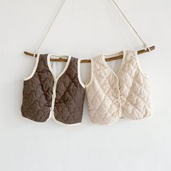 2023 winter clothing for boys and girls, versatile quilted, thickened and warm baby 2-year-old cardigan, cotton-padded jacket, vest, cardigan jacket