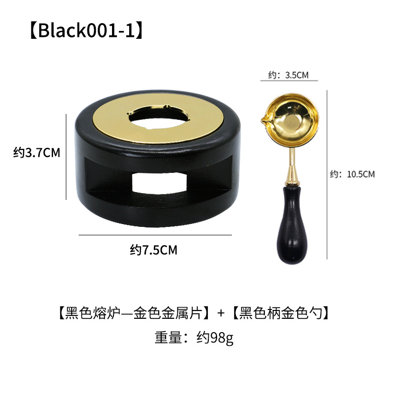 Golden piece Black furnace + black handle golden spoon