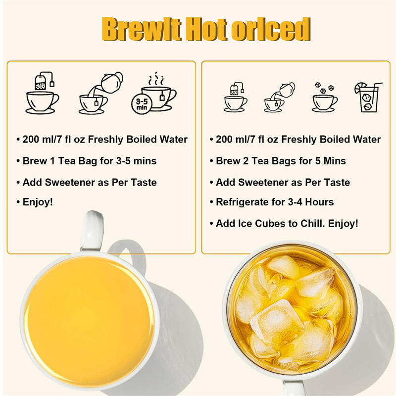Turmeric Ginger Cinnamon Tea Bags 60g Cold Brewed Sugar Free Warming Herbal Tea for Daily Hot Steeping key features