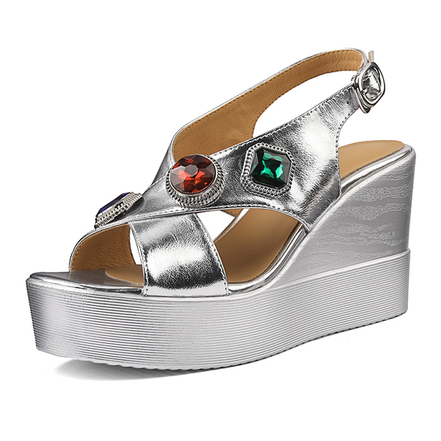 Sandal cao gót nữ hở mũi quai khóa mũi vuông đế dày gót 9.5 cm — màu vàng chi tiết 8