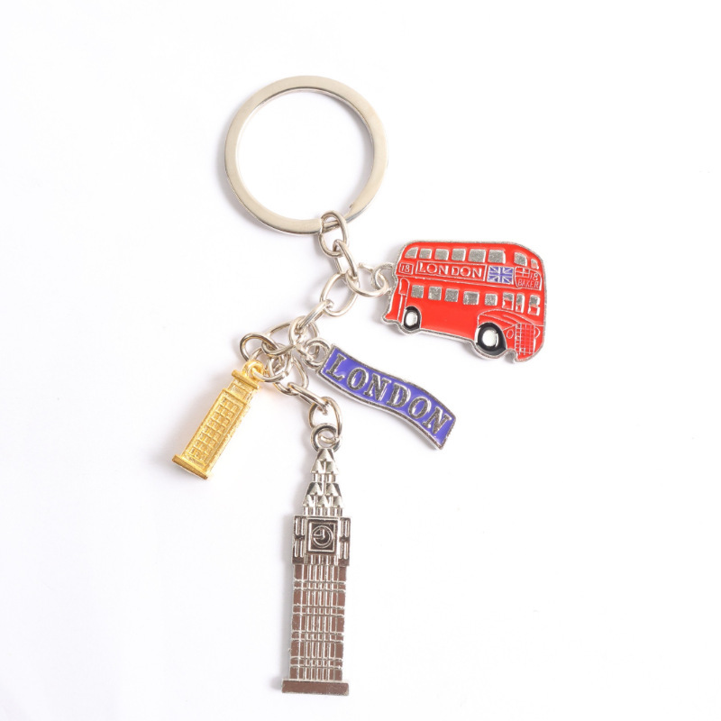 Wholesale Cross-Border British Bus Key Phone Booth Keychain Pendant London Travel Souvenir Accessories Wholesale Cross-Border British Bus Key Phone Booth Keychain Pendant London Travel Souvenir Accessories