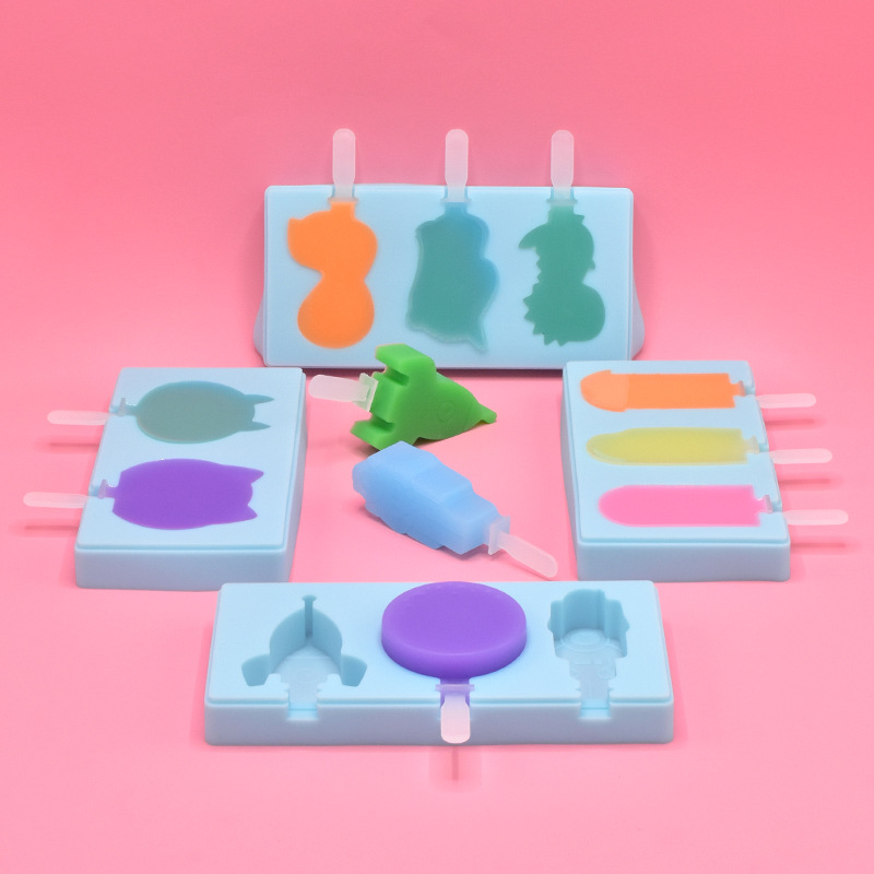 Molde de helado hogar palo helado grado alimenticio silicona Internet celebridad molde con tapa mousse bricolaje hecho en casa caja de hielo