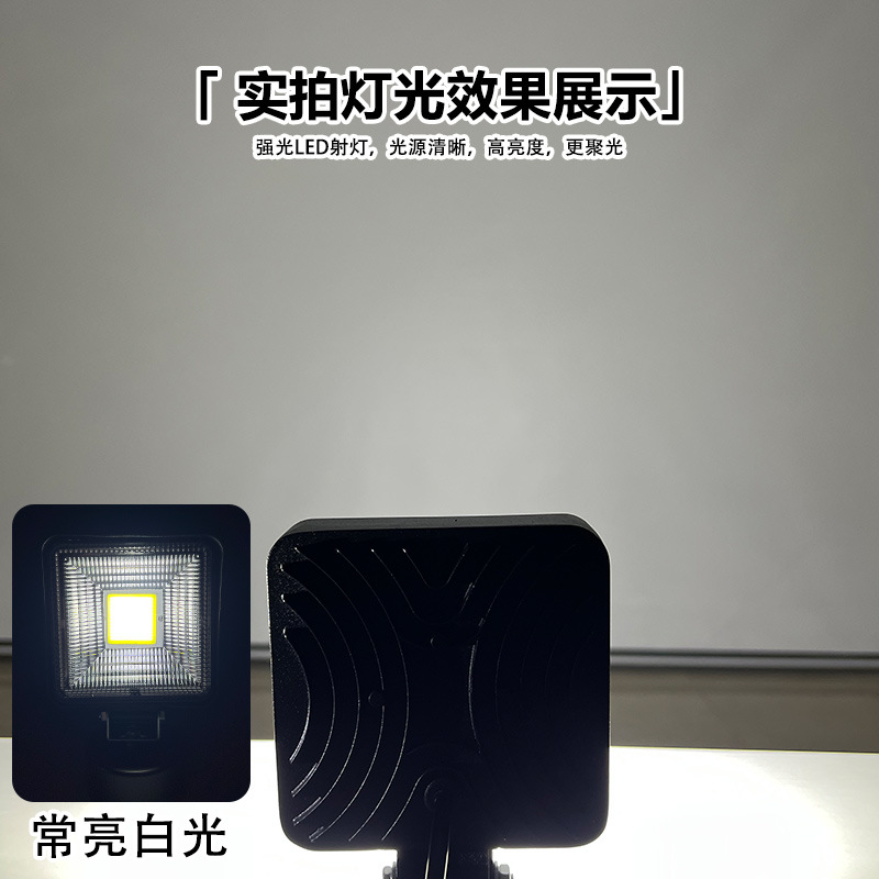 lámpara de trabajo cuadrada LED inundación reforma vehículo todoterreno faro carretilla elevadora de ingeniería faro faro de alto nivel image 4