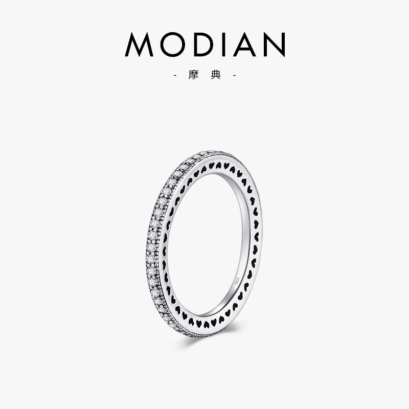 Retro fashionable brand elegant ring heart shaped