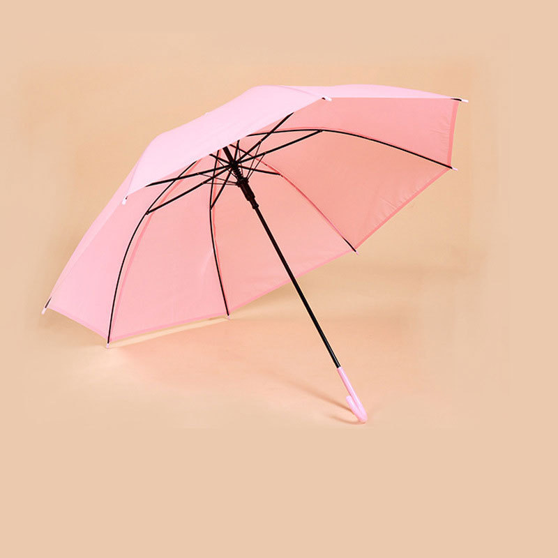 Paraguas transparente de plástico al por mayor 8-hueso mango recto automático mango largo paraguas de sol transparente de gran tamaño logotipo personalizable