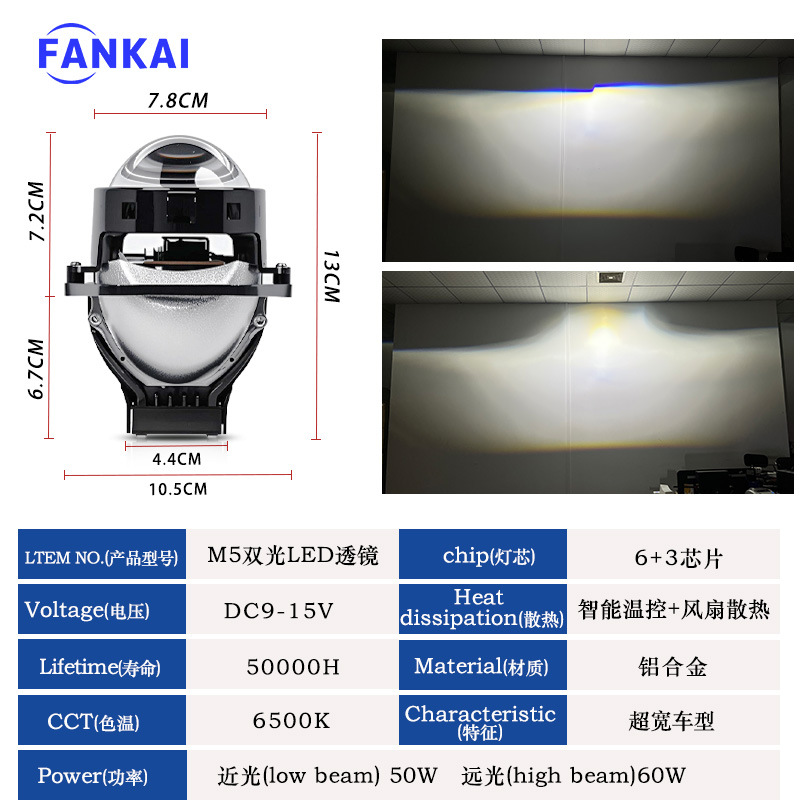 Lente de doble luz M5 para farol LED de alto nivel y bajo nivel