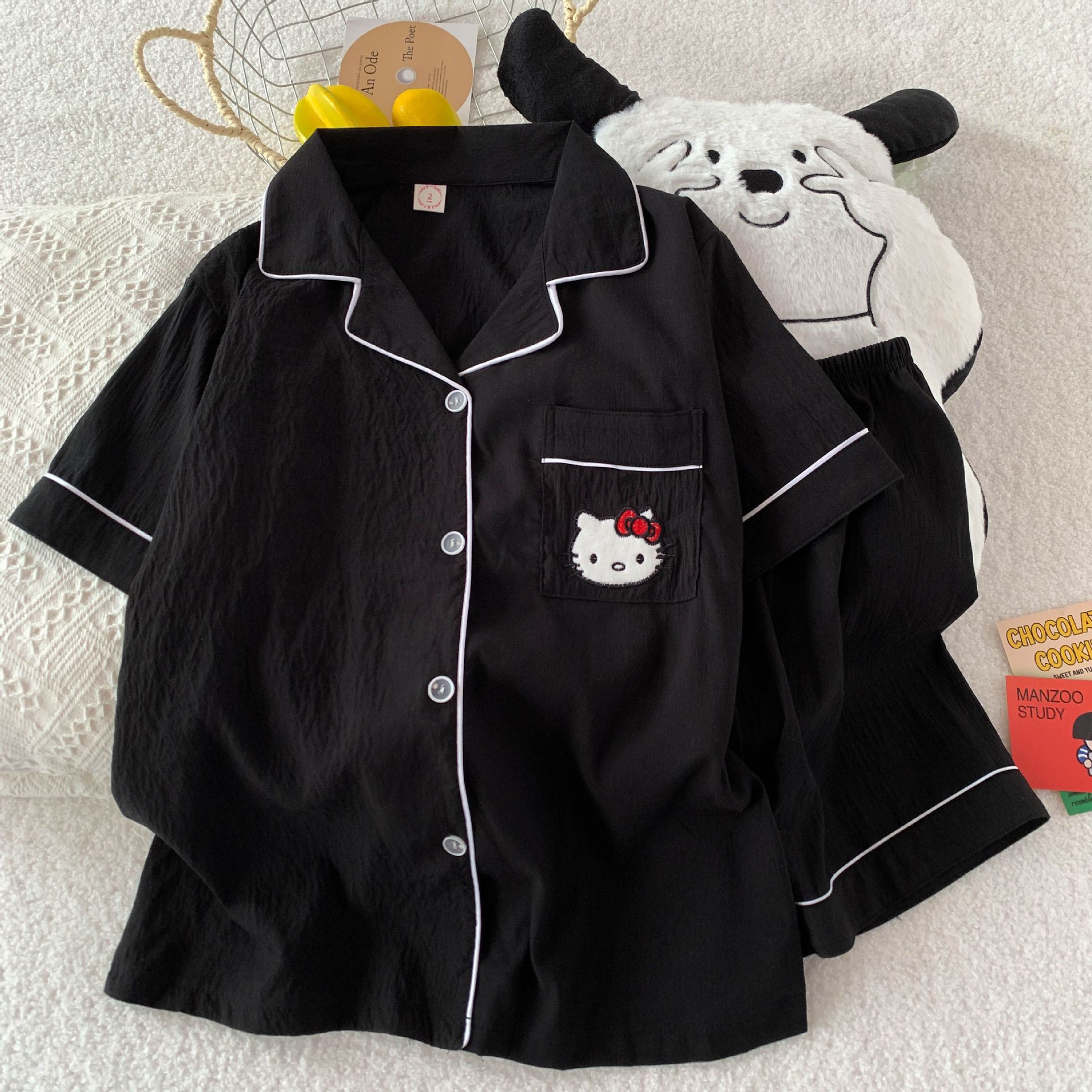 Vietnam transfronterizo al por mayor nube de algodón lindo oso pijamas verano mujeres pantalones cortos de manga corta cardigan casual dibujos animados servicio a domicilio