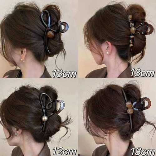 Acrylic Large Grab Clip for Women 2024 New Model High-End Shark Clip Hair Pin for Occipital Beauty Maillard Hair Grab Autumn/Winter