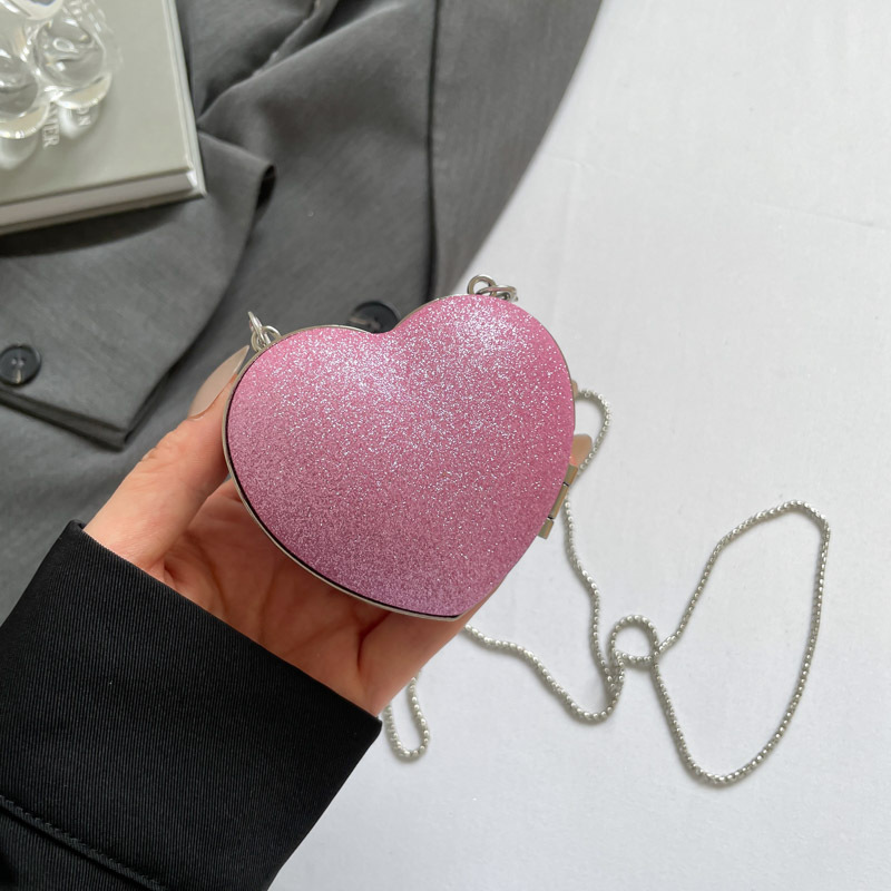 Borsa a tracolla elegante a forma di cuore con strass donna sera_voghion.com