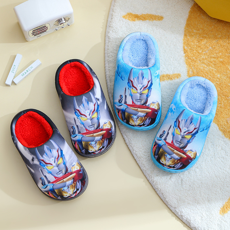 Children's new Altman home indoor non-slip wear-resistant warm fleece-lined Mao Mao cotton slippers baby cotton slippers wholesale