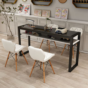 Manicure Table and Chair Set Tempered Glass Workbench Japanese Style Single and Double Table Manicure Shop Simple Beauty New Product