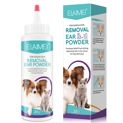 ELAIMEI painless ear hair plucking powder dog pet ear cleaning artifact ear cleaning powder to remove ear hair 30g