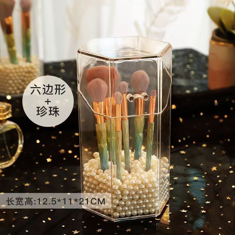 化妆刷收纳筒防尘笔桶刷子桌面亚克力眉笔收纳化妆品眼影刷收纳盒|undefined
