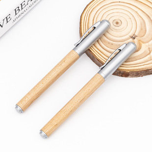 New Metal Orb Pen Wooden Gel Pen Printed Logo Metal Log Signature Pen High-End Office Gift Pen