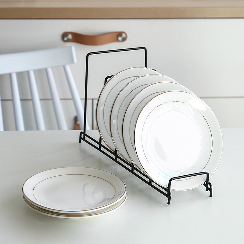 Bone Plate Household Ceramic Bone Plate Set of 6 with Gold Edge Dinner Plate Bone Small Plate 6-inch Dining Table Trash Plate