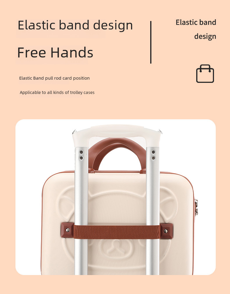 Bear Cosmetic Case 14 Inch Mini Portable Case Small Luggage Accompanying Gift Cartoon Storage Cosmetic Bag Password Box