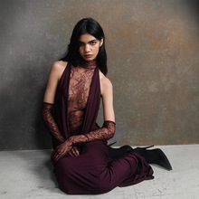 亚马逊爆款性感挂脖类似深V紧身长裙礼服跨境女装一件代发