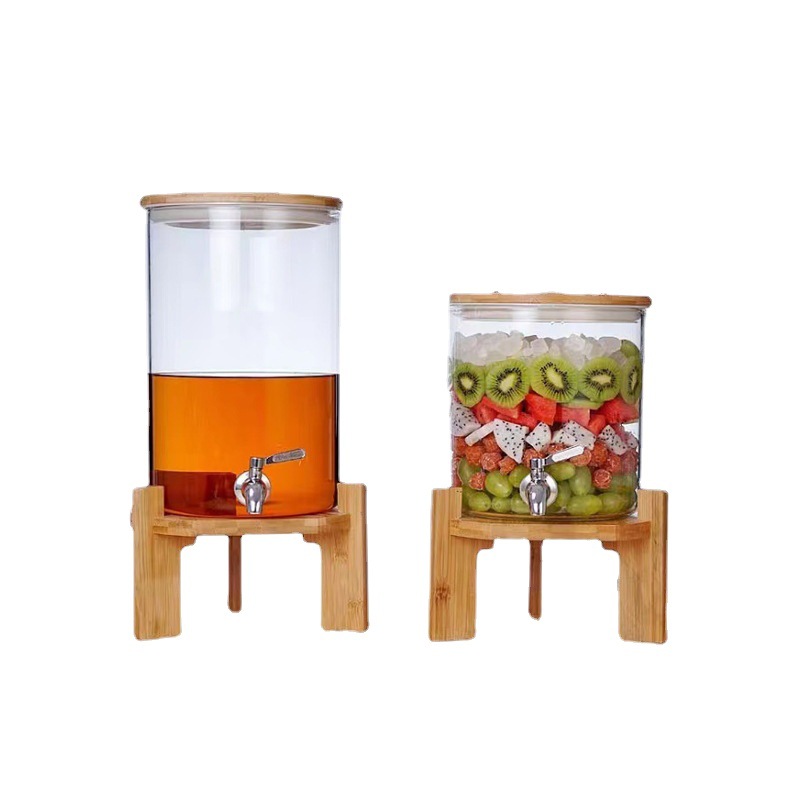 Barril de cerveza de alta borosilicona con grifo, barril de cerveza comercial, botella de vidrio de licor grande