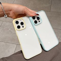 iPhone17promax ドーパミン風スマホケース Apple15 無地フレーム シンプル保護ケース 13/14対応