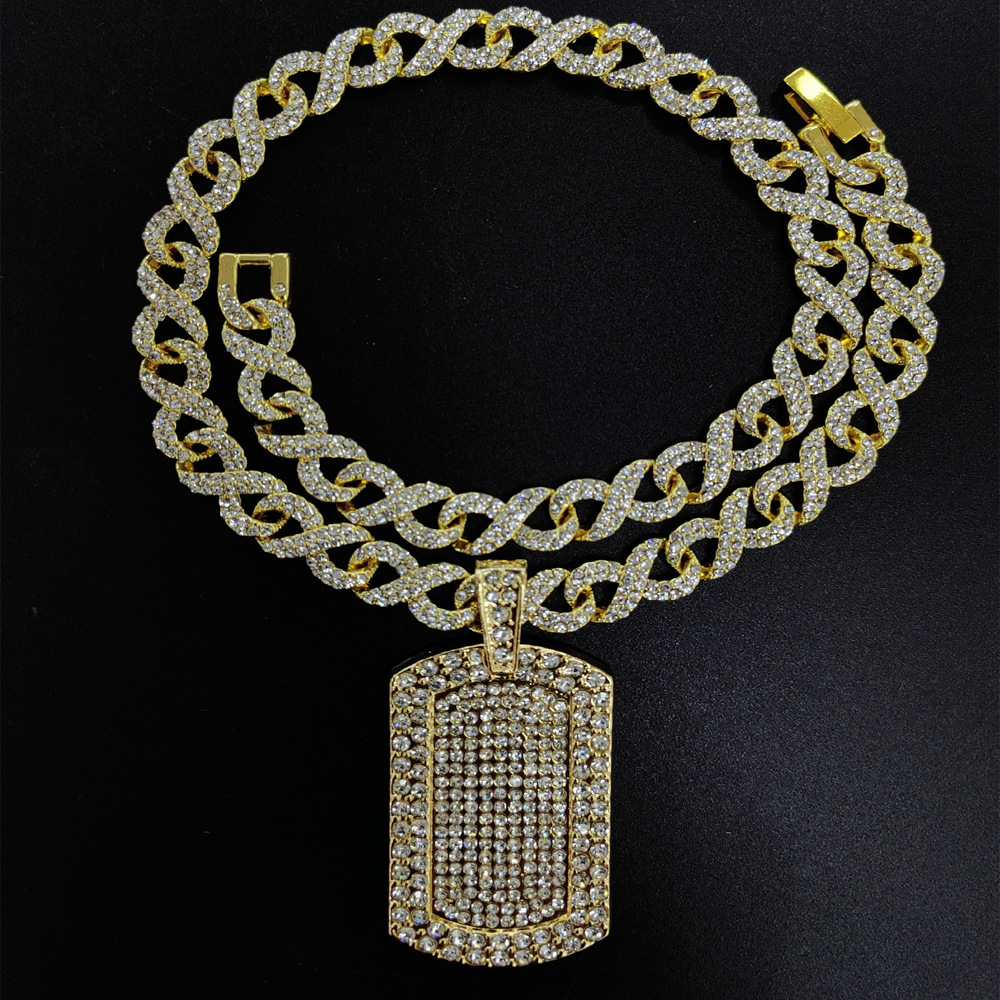 Design domineering military brand with a Cuban necklace alloy for men's personalized hip-hop sweater pendant_voghion.com