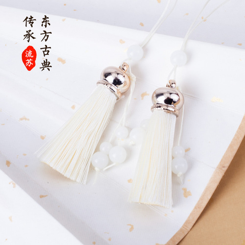 New ancient style tassel tassel hanging tassel Chinese style accessories pendant diy material retro fan pendant hanging jewelry pendant
