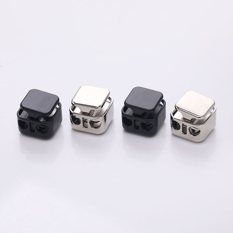 Spring Buckle Zinc Alloy Double Hole Rope Buckle Square Buckle Pig Nose Metal Buckle Electroplated Pig Nose Buckle Adjusting Clothing