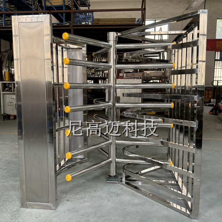 不锈钢单向梳状门通道 工厂车间出口转闸半高门 候车厅旋转滚匝挡