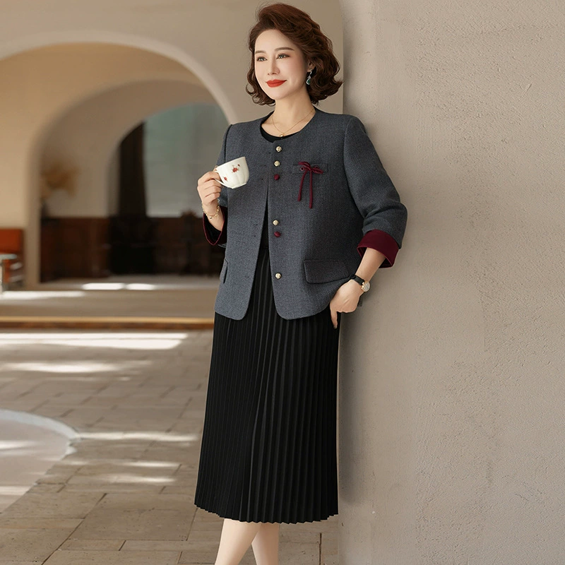 Мама одежда модный набор весна и осень новая корейская женская одежда маленький ароматный темперамент дикий набор из двух частей юбка