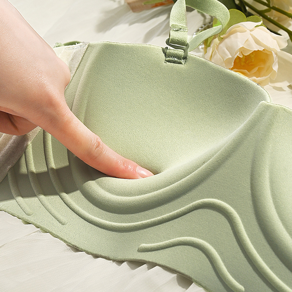 Salto de discoteca no puede caer ropa interior sin tirantes antideslizante pequeño pecho especial push up anti-sagging media taza sujetador sin costuras 2207