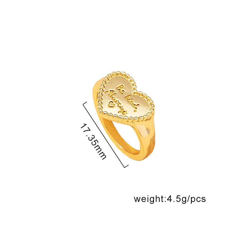 Korean Love Letter Ring Alloy Heart-shaped Rings display picture 1