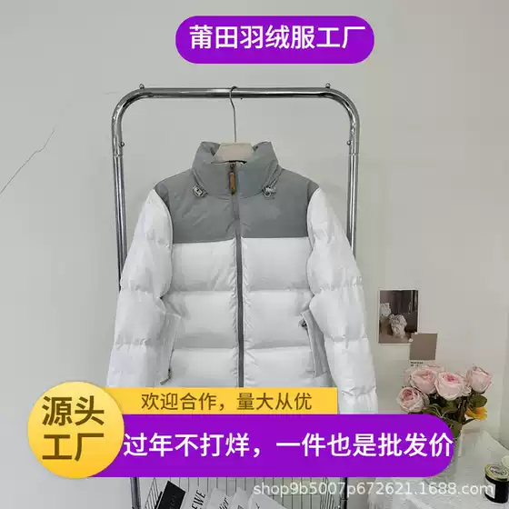 Putian High-Version US 1996 Nuptse Down Jacket SS23 Big Logo Embroidered Color-Block Puffer Coat Unisex Couples Outerwear