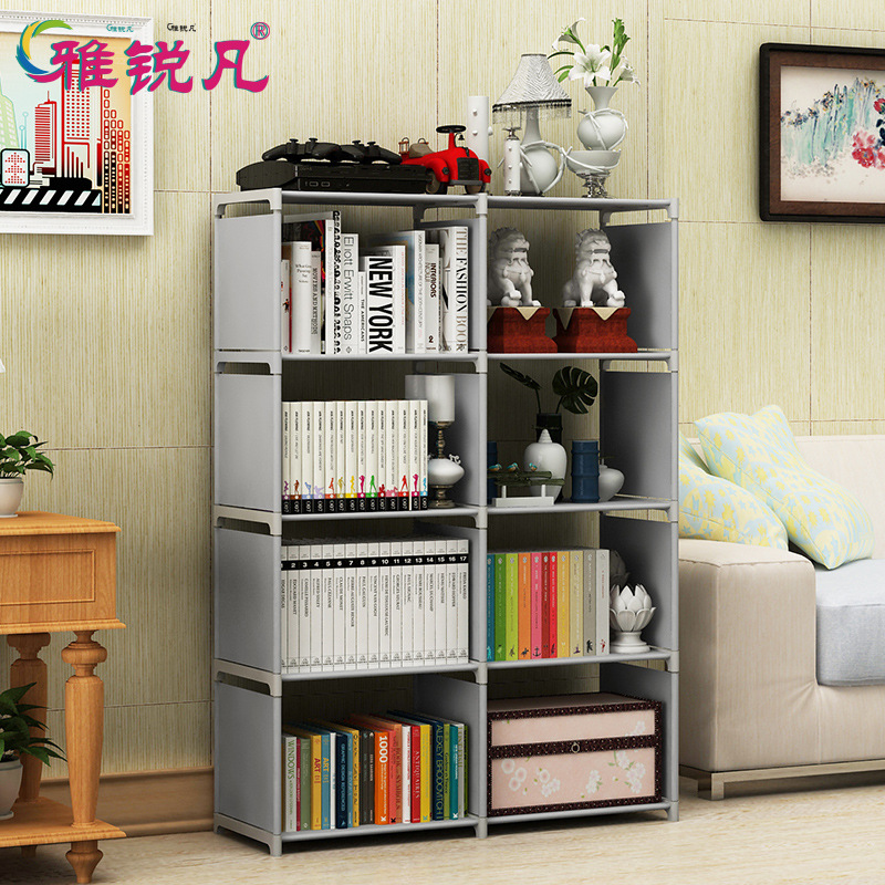 Estante de almacenamiento de piso de estantería de combinación simple grande estante de almacenamiento de tubo de acero de escritorio estantería pequeña para niños creativos