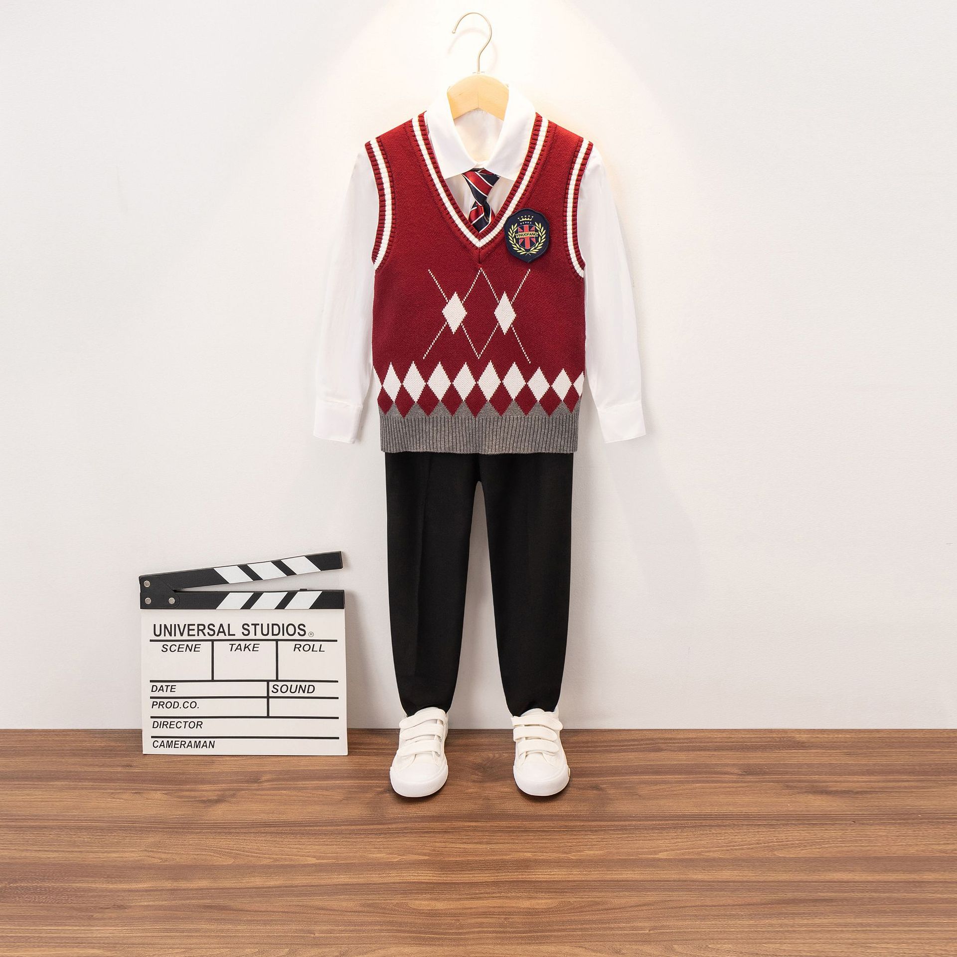 Día de Año Nuevo niños y niñas de Kindergarten uniforme escolar uniforme de clase infantil coro británico rendimiento traje de estudiante de escuela primaria