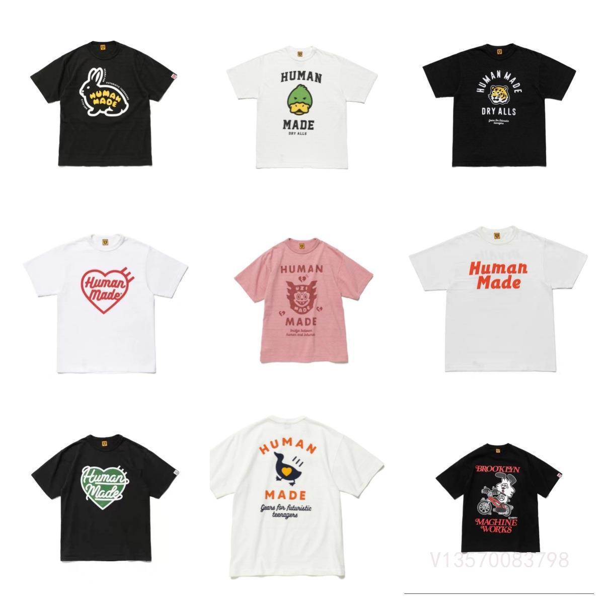 26 Popular Cross-Border Trendy Brand Human Made High-Quality Combed Cotton Digital Print Short-Sleeve Unisex T-Shirt