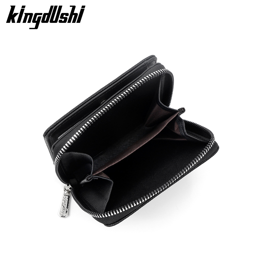 Ventas transfronterizas calientes de granulares para hombres billetera vertical de gran capacidad cremallera bolsa de tarjetas de cremallera bolsa de cambio multi-tarjeta cartera