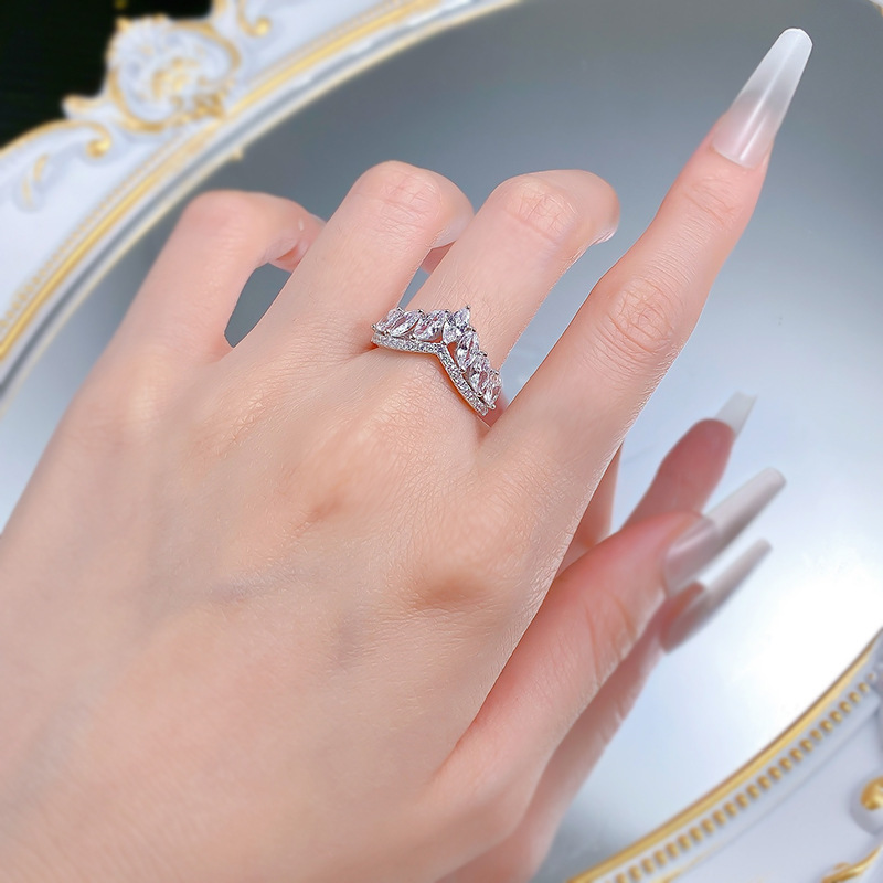 Oval Cz Engagement Ring And Stackable Set In Sterling Silver_voghion.com