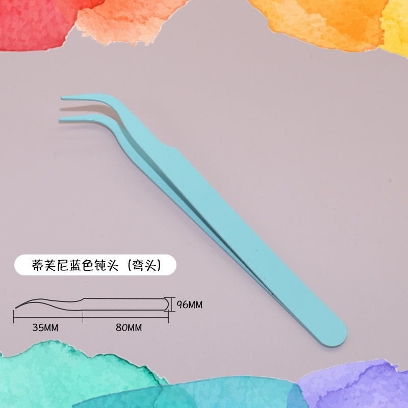 메탈릭 블루 핀셋 105mm(풀 스프레이) 약간 무딘