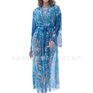 Купальник One-Piece Swimsuit Two-Piece Sun Protection Long-Sleeved Mesh Blouse Russian Swimsuit