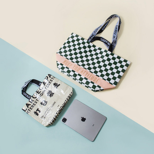 ins environmentally friendly shopping bag waterproof folding portable grocery shopping bag supermarket clothing store portable storage gift woven bag