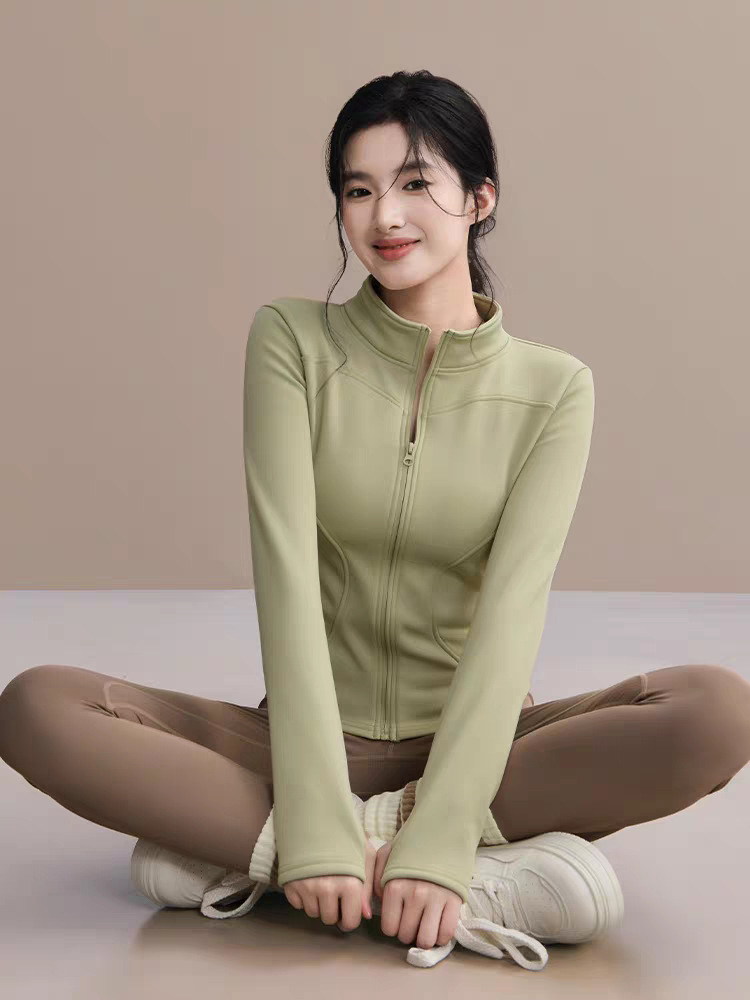 Ropa de yoga de alta elasticidad apretada para mujeres cuatro estaciones pilates abrigo deportivo casual de manga larga ropa de ejercicio