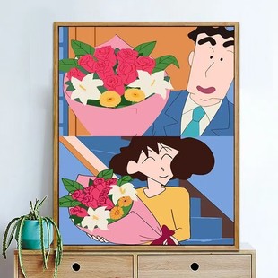 Meiya's Flower Cartoon Animation Digital Oil Painting DIY Coloring Handmade Painting Kidsren's Hand-Painted Coloring Filling Landscape Batch