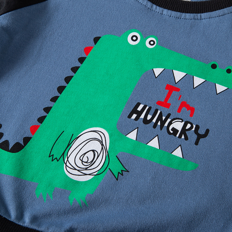 Los nuevos niños del otoño del bebé de la manga del raglán dinosaurio estilo coreano suéter de algodón suéter de los muchachos de manga larga ropa para niños al por mayor